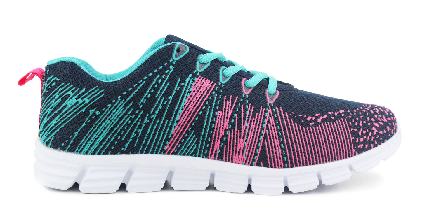Womens Ladies Super Lightweight Memory Foam Shoes Lace Up Breathable Mesh Active Sneaker Sports Trainers