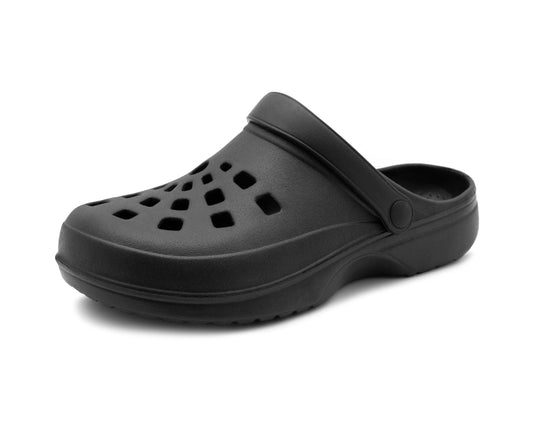 Mens Clogs Black Lightweight EVA Garden Breathable Slip On Beach Hospital Nurse Kitchen Water Shoes Mules House Shoes Sandals