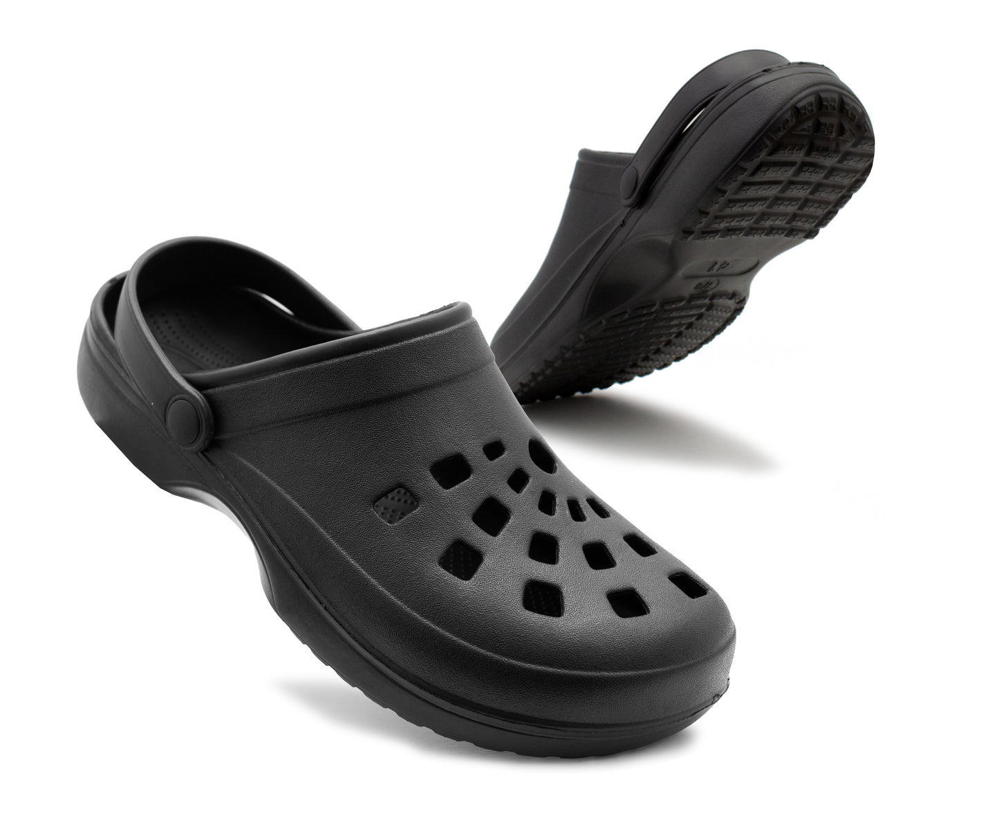 Mens Clogs Black Lightweight EVA Garden Breathable Slip On Beach Hospital Nurse Kitchen Water Shoes Mules House Shoes Sandals