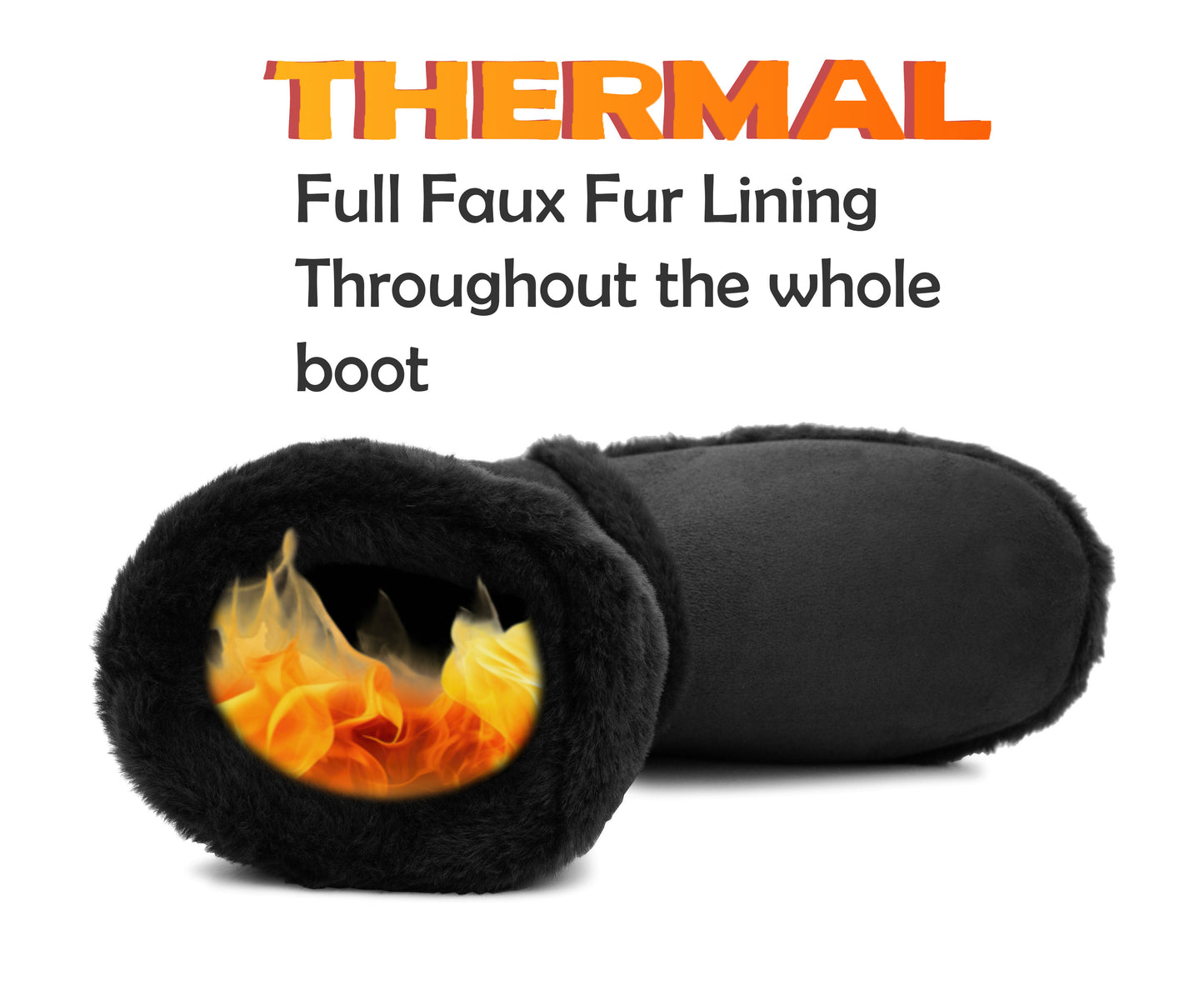 Womens Faux Fur Slipper Boots Warm Lined Ladies Plush Slippers Ankle Booties Lightweight Cosy Winter House Shoes Non-slip Sole Bootees Black