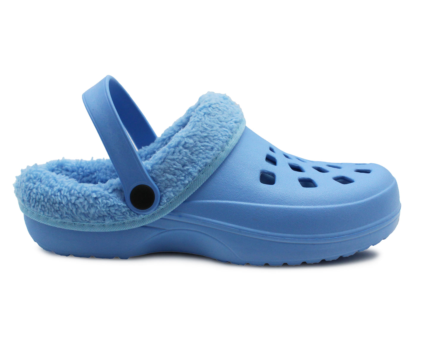 Womens Clogs Warm Fur Lined Thermal Garden Clogs Lightweight EVA Slip On Slippers Kitchen Nurse Indoor House Shoes Sandals Blue