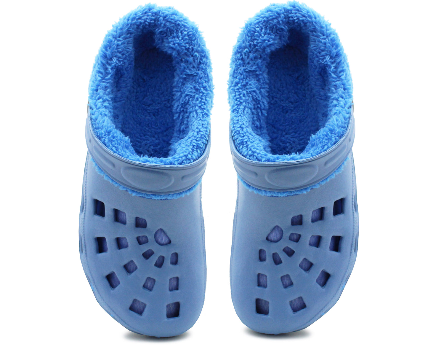 Womens Clogs Warm Fur Lined Thermal Garden Clogs Lightweight EVA Slip On Slippers Kitchen Nurse Indoor House Shoes Sandals Blue
