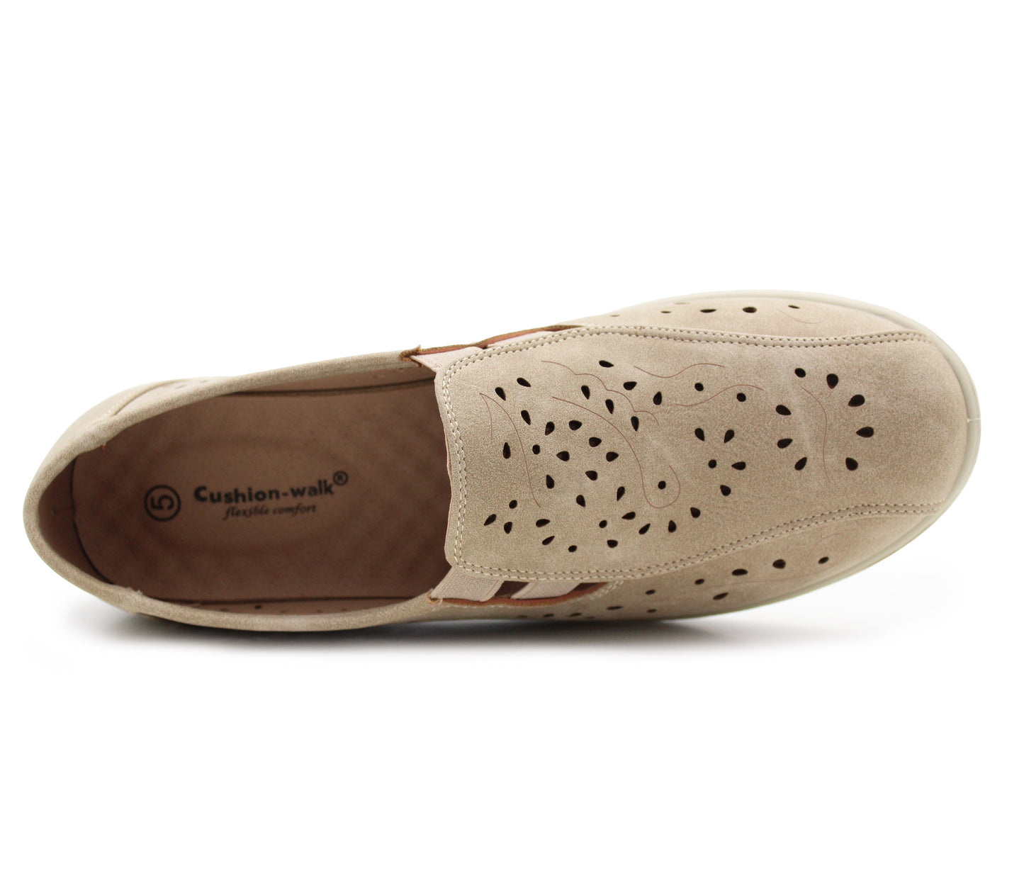 Womens Slip On Elastic Loafers Flat Ladies Casual Breathable Office Nurse Pumps Shoes Beige