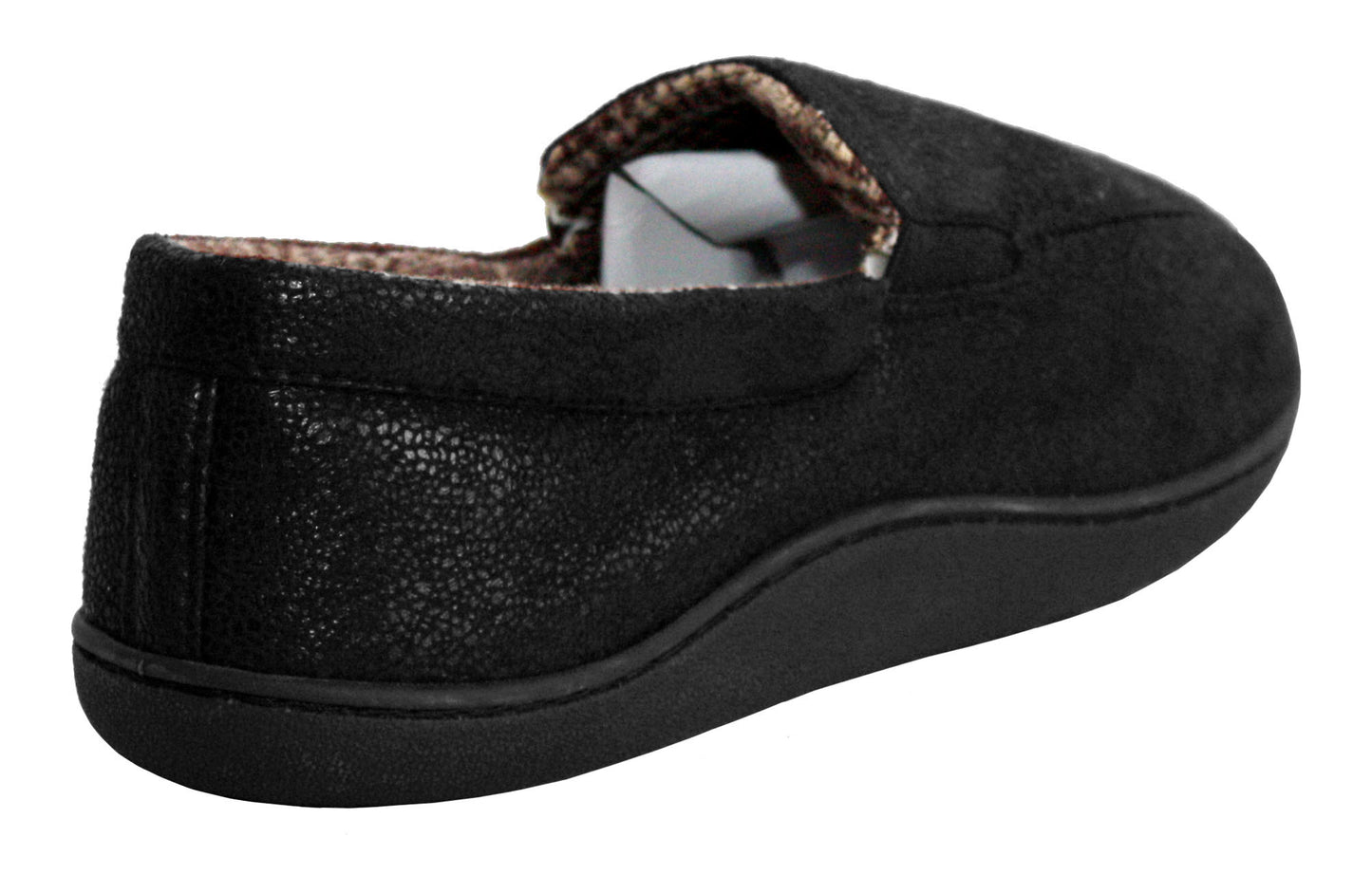 Mens Gents Lightweight Twin Elastic Gusset Slip On Padded Comfort Warm Hard Sole Slippers House Shoes BLACK UK9