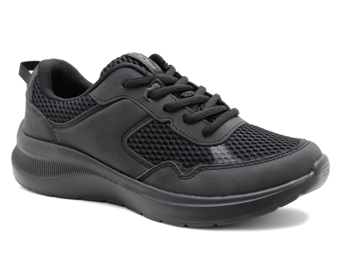 Womens Memory Foam Trainers Black Lace Up Lightweight Breathable Sneakers Fitness Running Fashion Trainers