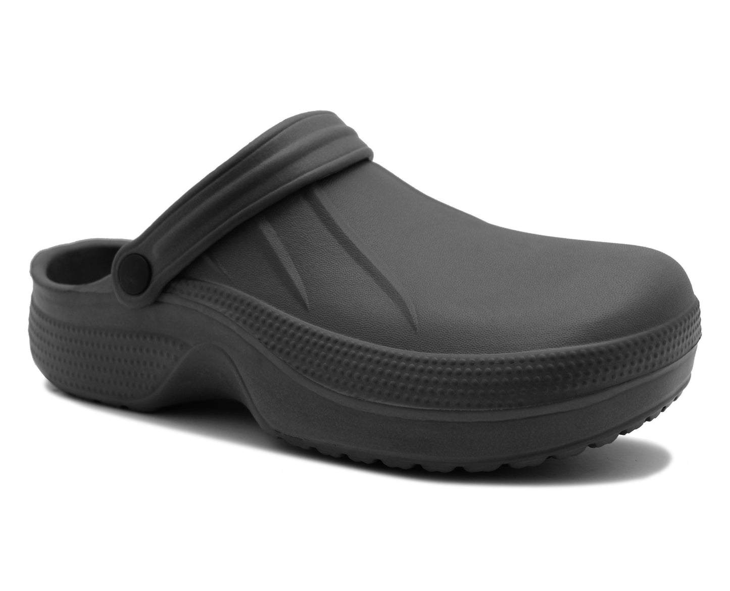 Womens Lightweight Clogs EVA Slip On Garden Adjustable Strap Summer Beach Hospital Nurse Kitchen Chef Water Shoes Sandals in Black