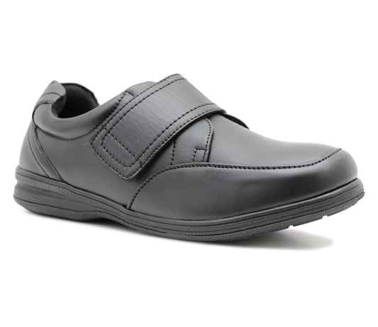 Mens Genuine Leather Touch Fasten Loafers Smart Casual Flat Gents Driving Comfort Shoes