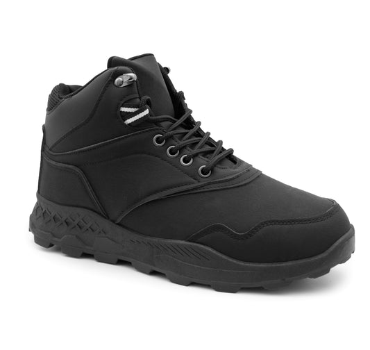Mens Outdoor Hiking Boots High Top Walking Shoes Flat Casual Faux Leather Trekking Boot Shoes
