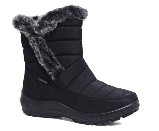 Cushion Walk Thermo-Tex Fur Lined Womens Snow Boots Ladies Snug Warm Fashion Ankle Boots