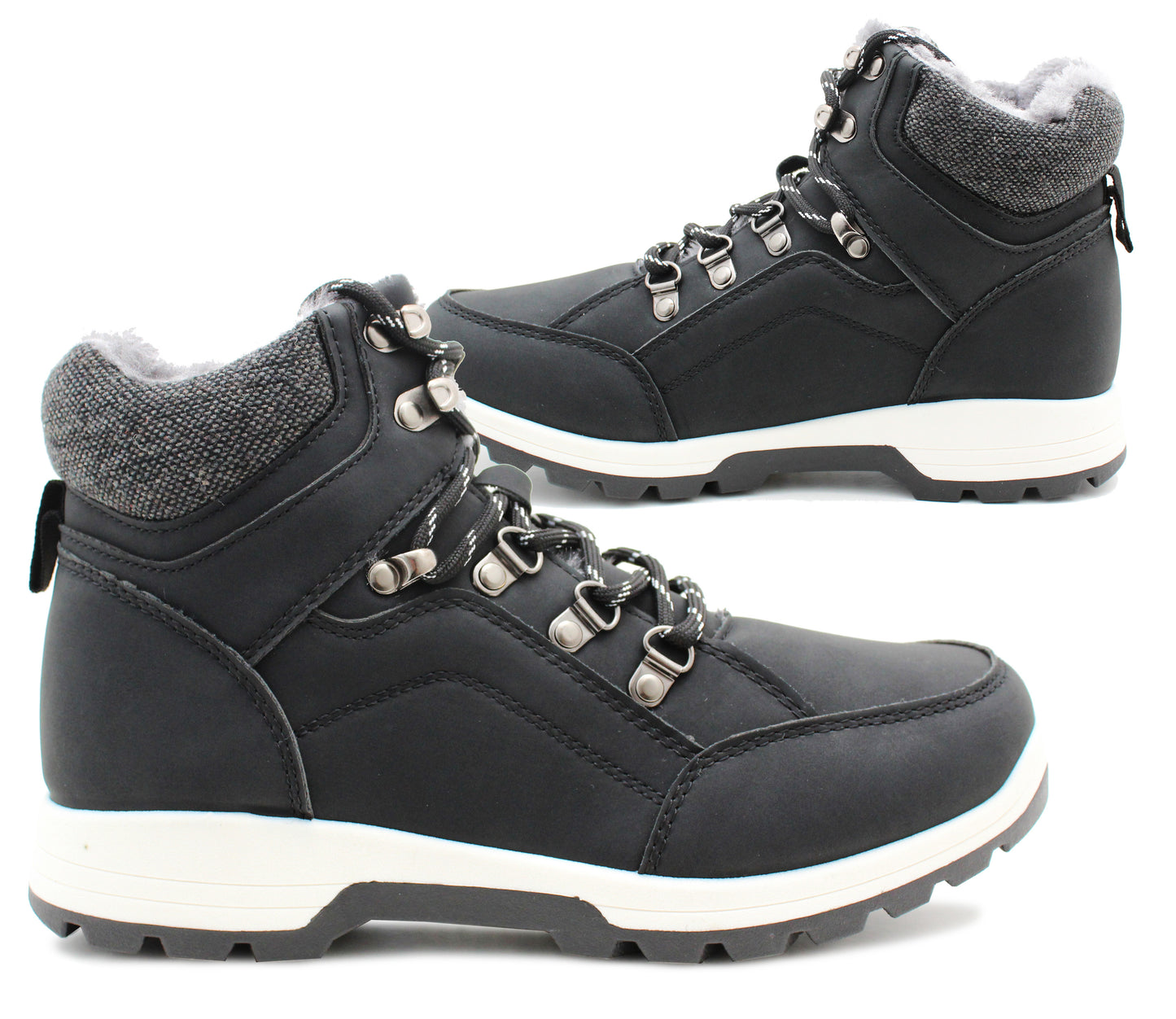 Womens Thermal Hiking Boots Warm Faux Fur Lined Insulated Lace Up Trekking Ankle Snow Boots