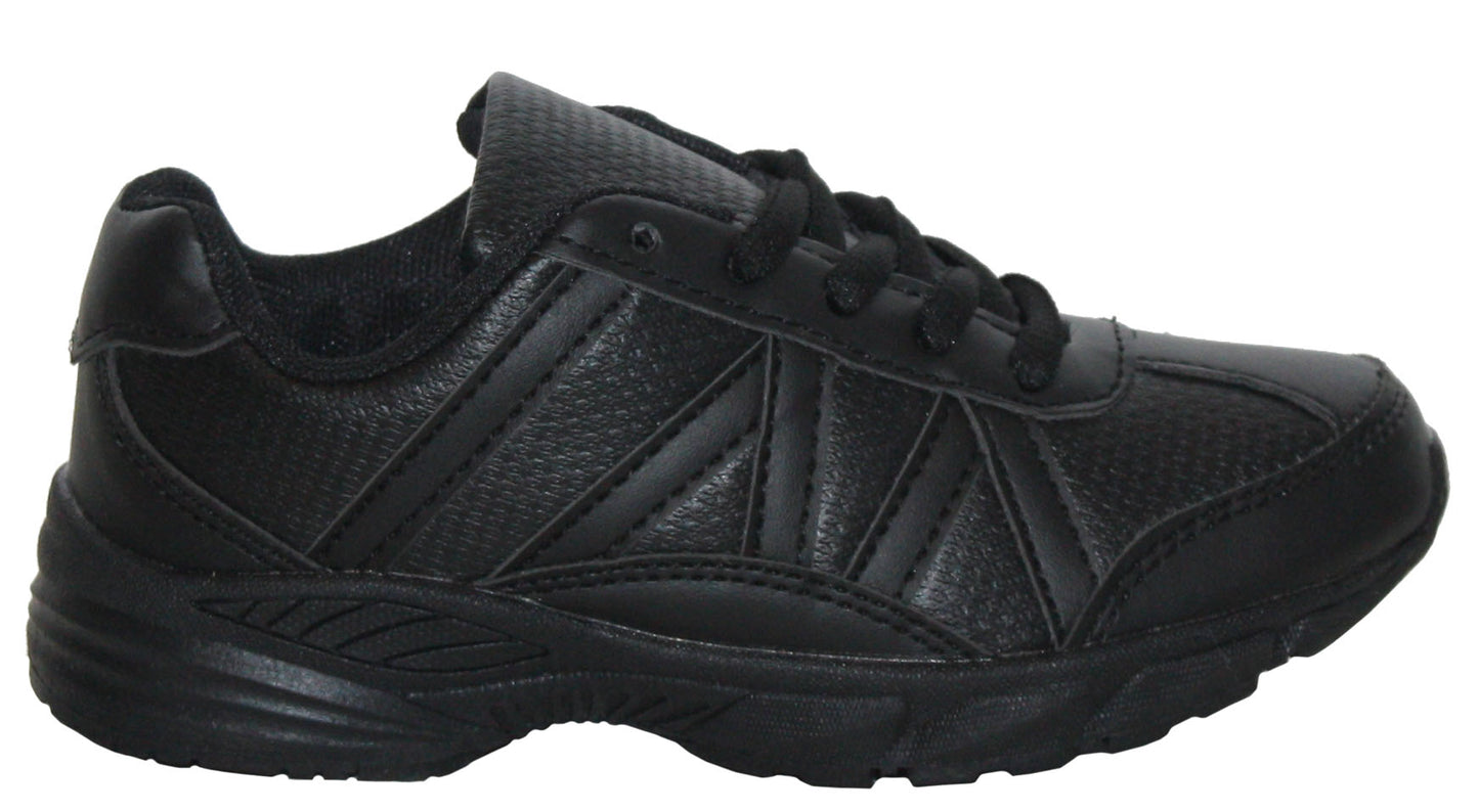 Boys Youth Black Lace Up PE Running Trainers UK Sizes