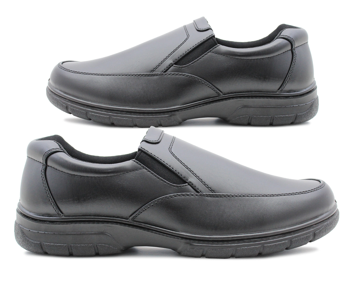 Cushion Walk Mens Formal Loafers Slip On Elastic Lightweight Smart Casual Office Dress Shoes