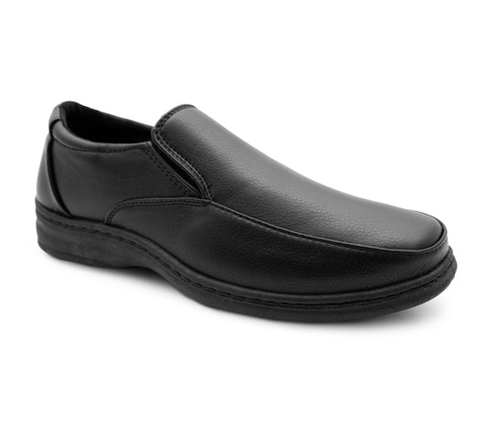 Dr Keller Mens Slip On Formal Shoes Faux Leather Gel Foam Insole Business Smart Office Loafers Dress Shoes