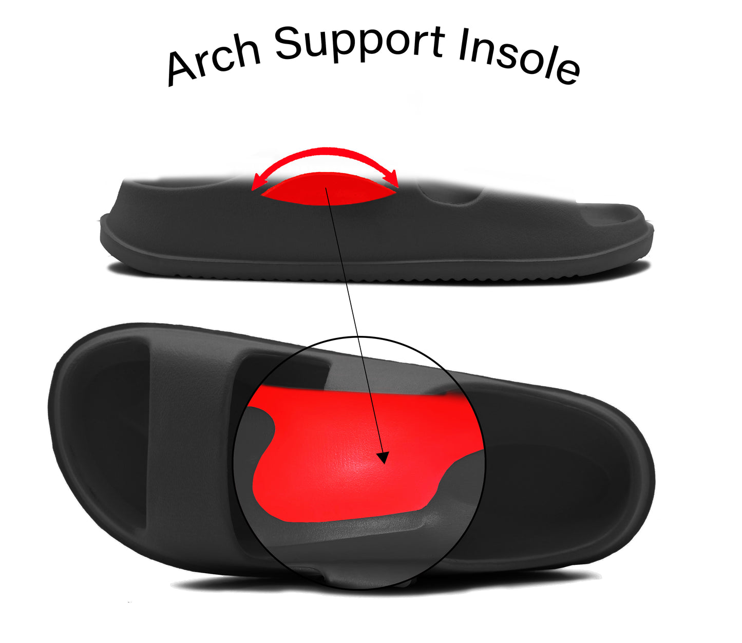 NEPTUNE Womens EVA Lightweight Slip On Adjustable Sandals Sliders in Black