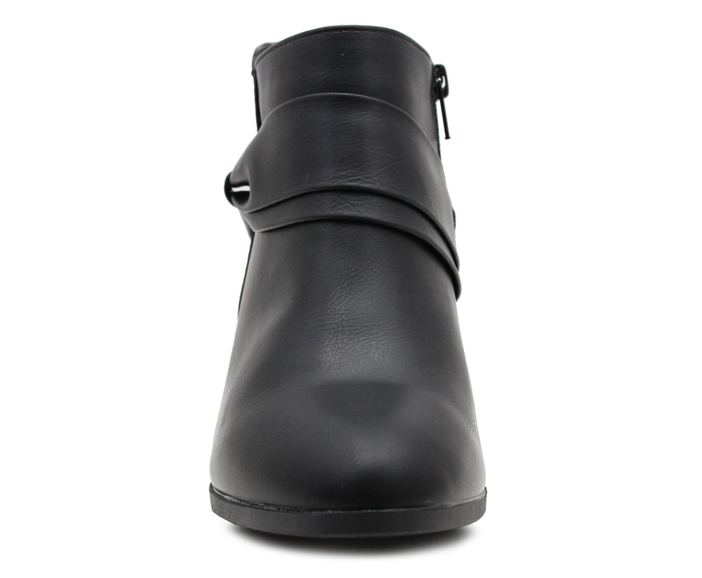 Cushion Walk Womens Ankle Boots Black Bow Mid Heel Zip Up Formal Office Trouser Shoes