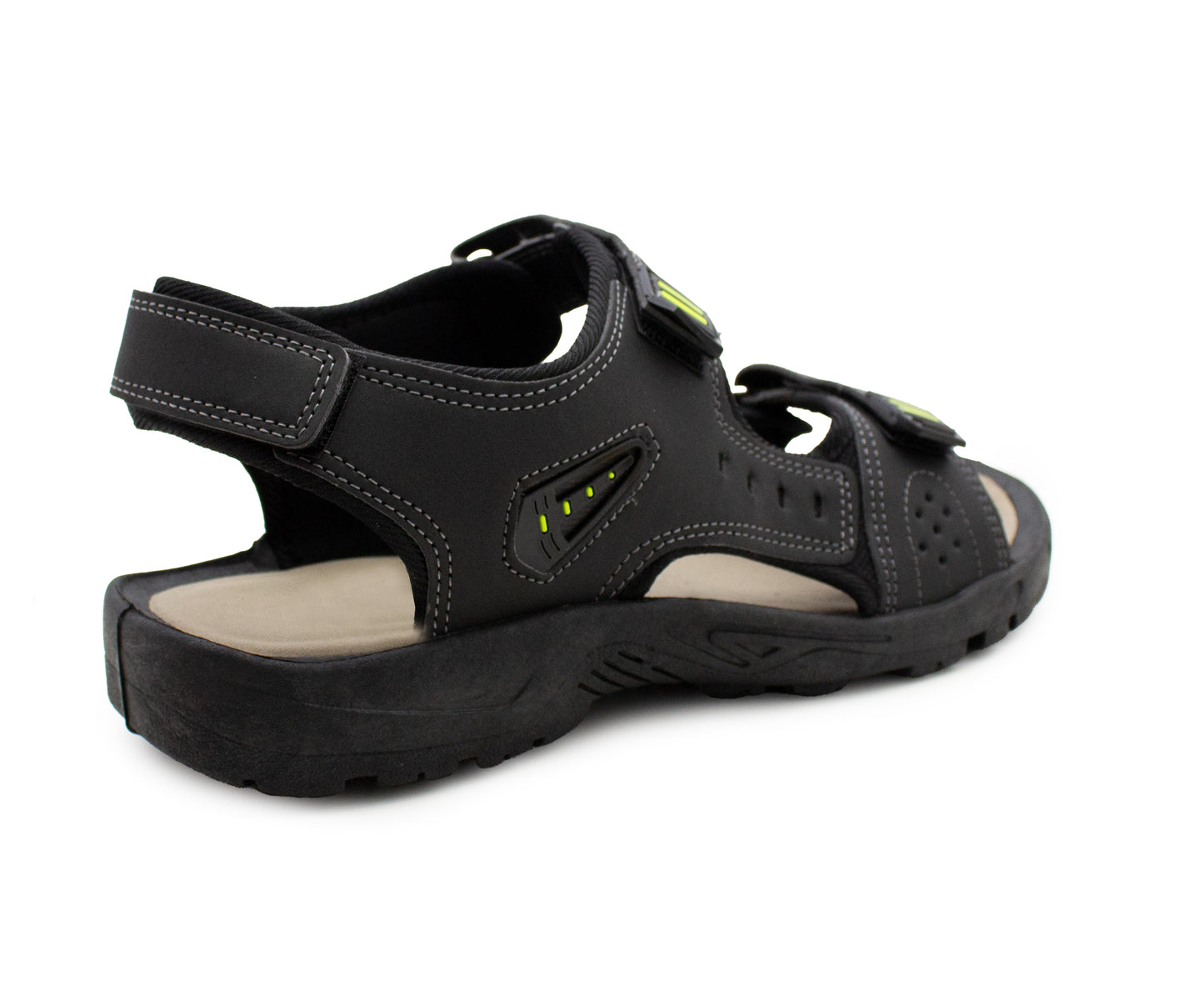 Mens Sports Sandals Black Hiking Outdoor Easy Fasten Triple Touch Close Straps Trekking Beach Walking Water Summer Shoes (Copy)