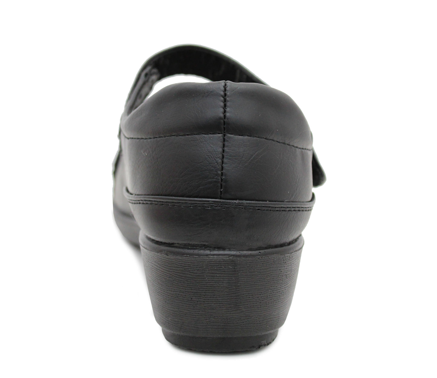 ELINOR Cushion Walk Womens Touch Fasten Mary Jane Loafers Ladies Casual Smart Low Wedge Office Moccasin Pumps Shoes