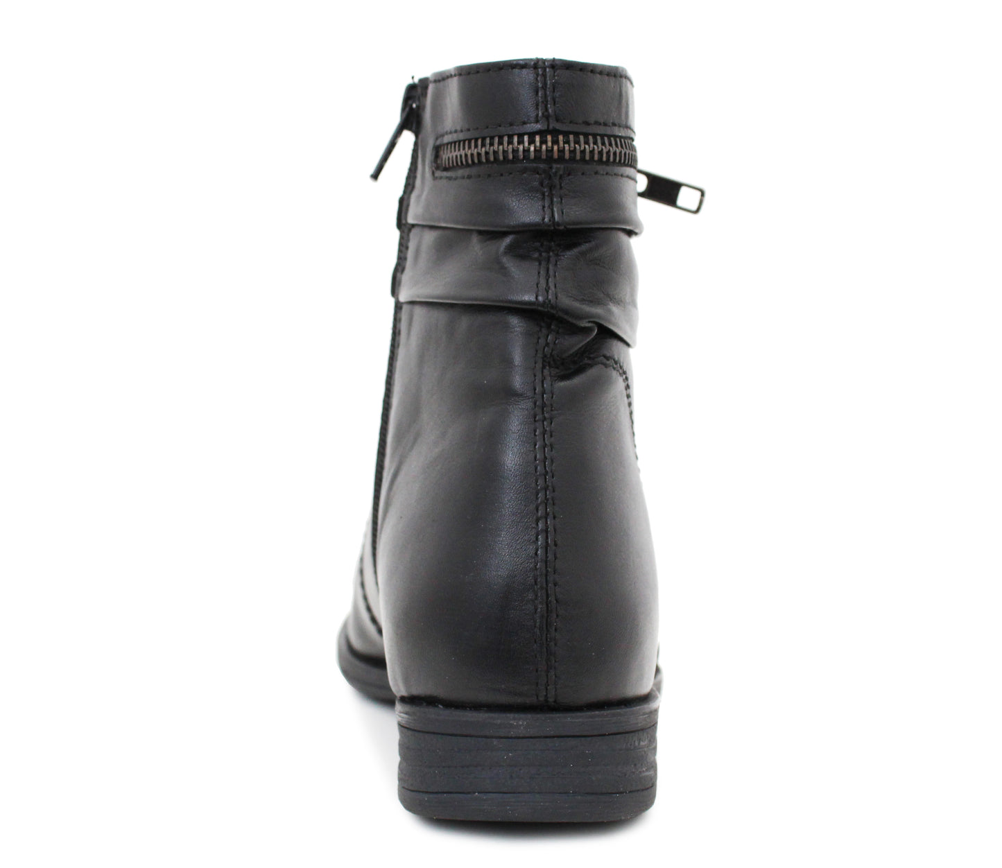 Dr Keller Womens Genuine Leather Black Zip Up Ladies Fashion Chelsea Ankle Boots