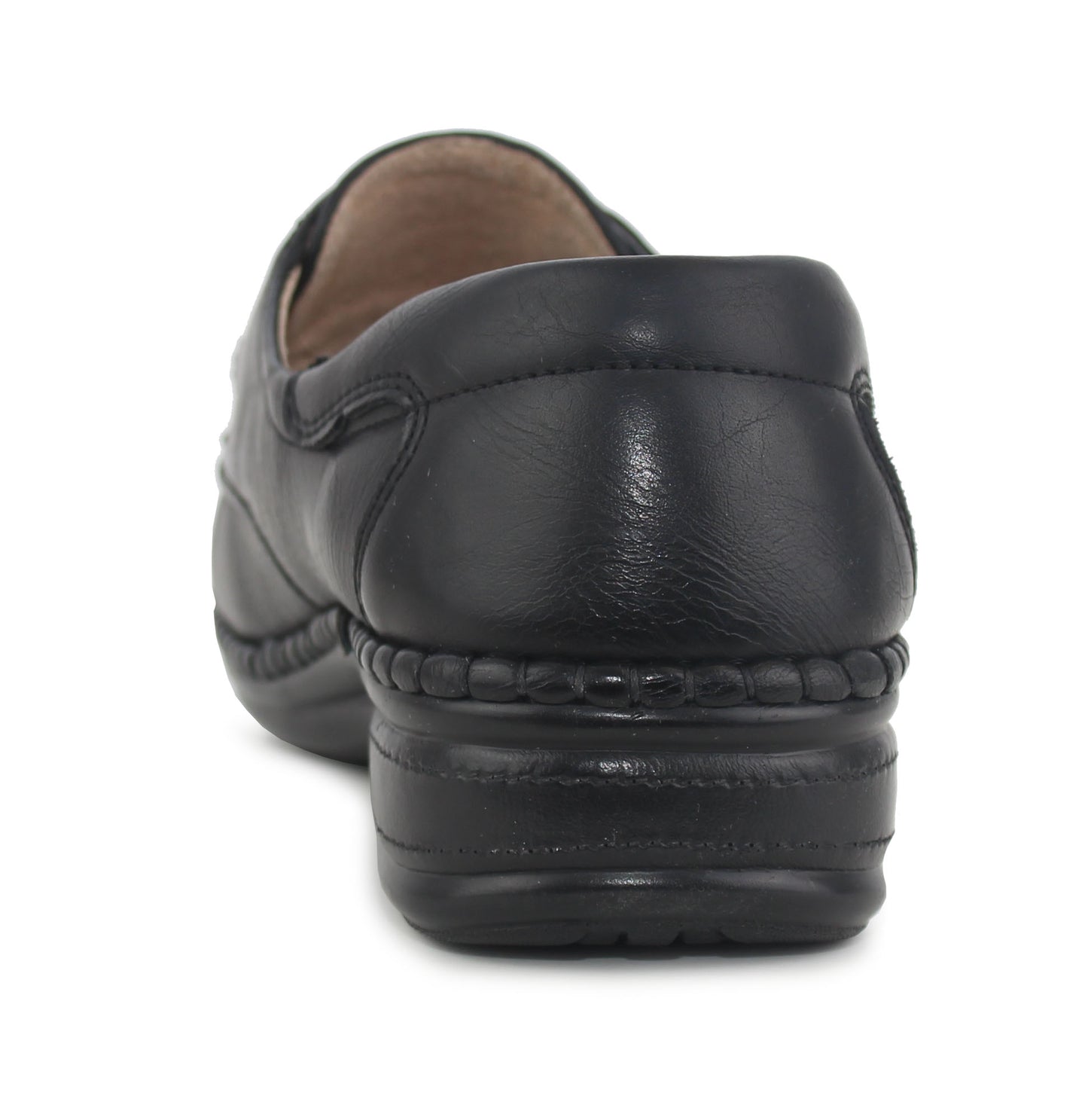 Womens Ladies Extra Wide Fitting EEE Touch Fasten Strap Leather Lined Office Formal Loafers Shoes