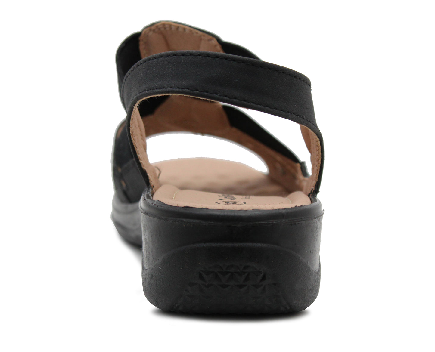 Womens Slip On Elasticated Sandals Low Wedge Heel Strap Ladies Casual Fashion Summer Beach Slingbacks in Black