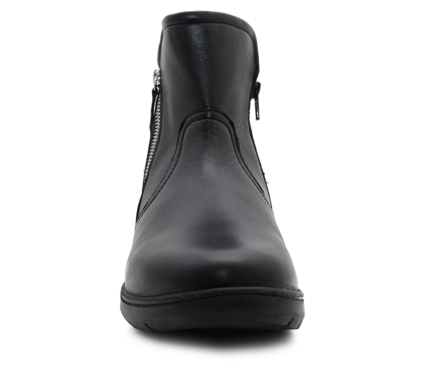 Ladies Genuine Leather Ankle Boots Womens Double Zip Up Casual Smart Office Formal Chelsea Boots