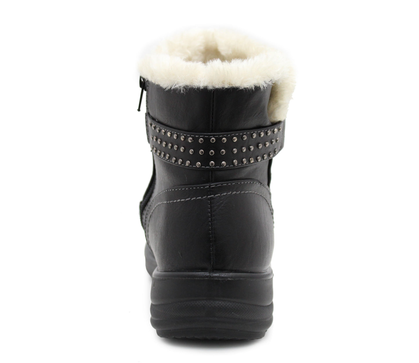 Womens Faux Fur Lined Winter Boots Ladies Warm Zip Up Casual Lightweight Ankle Boots
