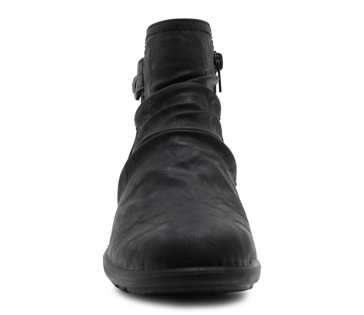 Cushion Walk Womens Zip Up Ankle Boots Ladies Casual Smart Office Low Wedge Boots