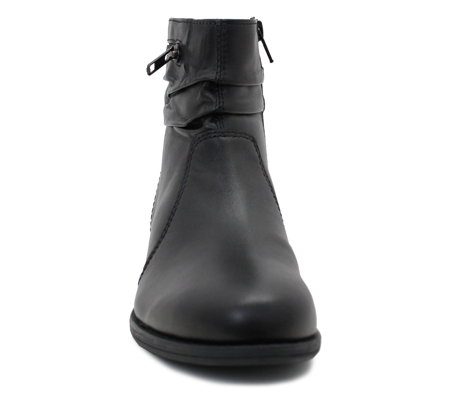 Dr Keller Womens Genuine Leather Black Zip Up Ladies Fashion Chelsea Ankle Boots