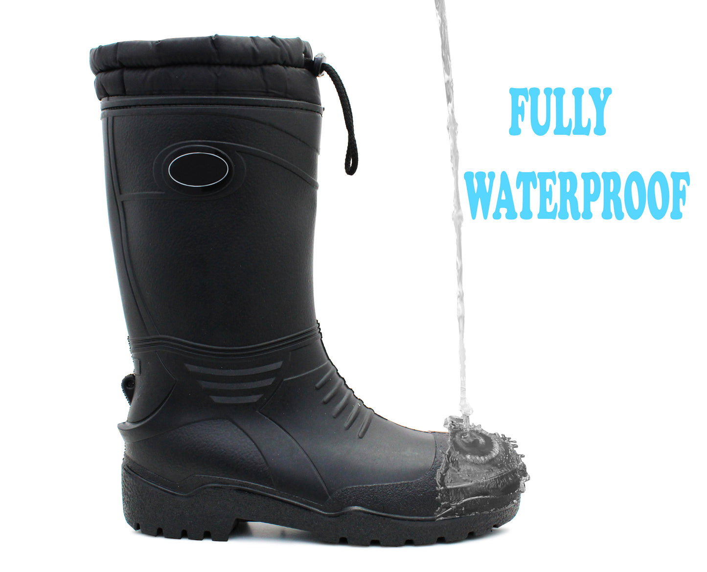 Mens Thermal Wellington Boots Warm Fur Lined Waterproof Wellies Insulated Winter Rain Boots