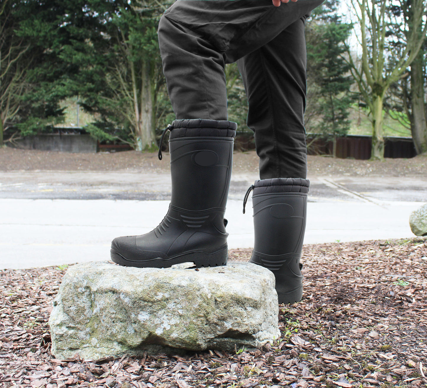 Mens Thermal Wellington Boots Warm Fur Lined Waterproof Wellies Insulated Winter Rain Boots