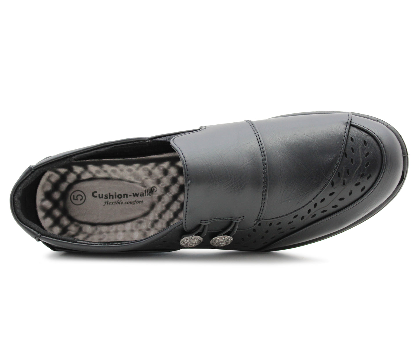 Womens Slip On Elastic Loop Fasten Loafers Ladies Casual Smart Low Wedge Office Moccasin Pumps Shoes