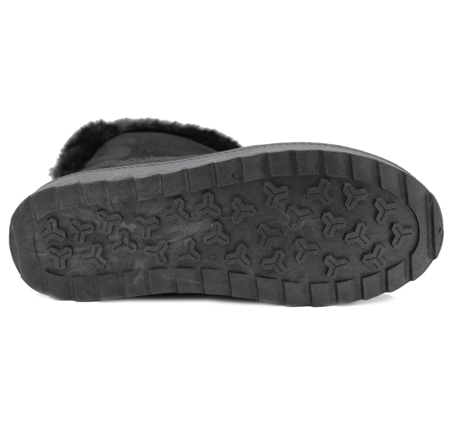 Womens Ankle Boots Black Warm Faux Fur Lined Ladies Slip On Thermal Winter Boots