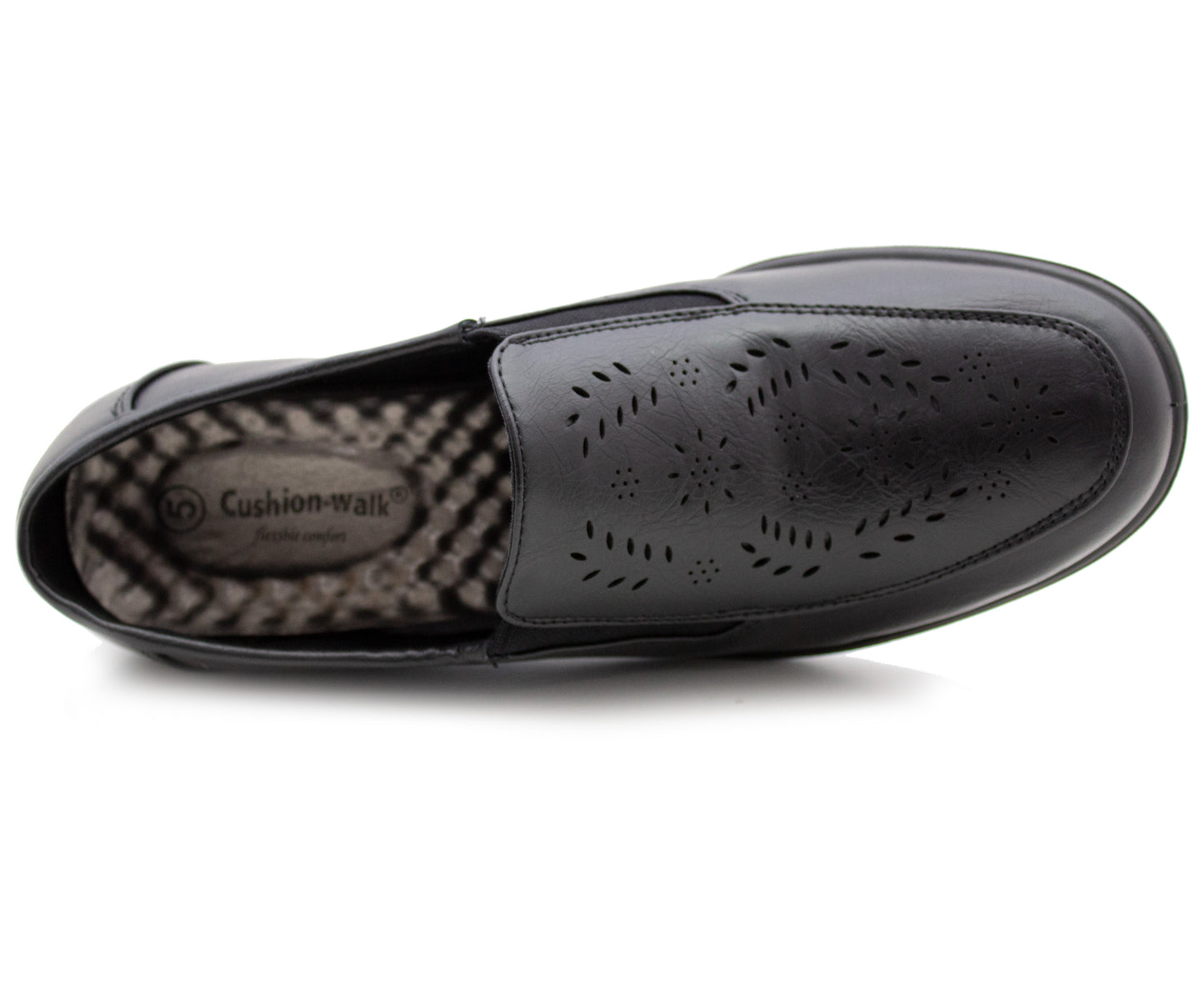 Womens Black Loafers Low Wedge Heel Slip On Office Shoes Formal Smart Casual Pumps