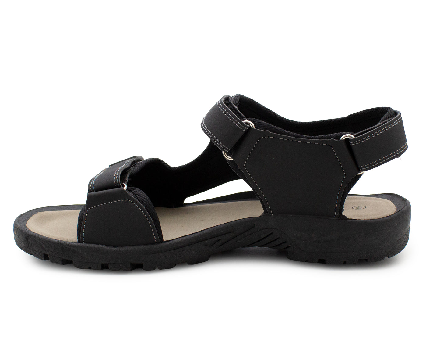 Mens Sports Sandals Black Hiking Outdoor Easy Fasten Triple Touch Close Straps Trekking Beach Walking Water Summer Shoes (Copy)