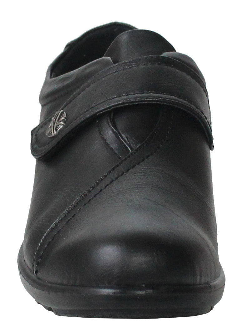Womens Touch Fasten Ladies Black Loafer Flats Shoes UK Sizes