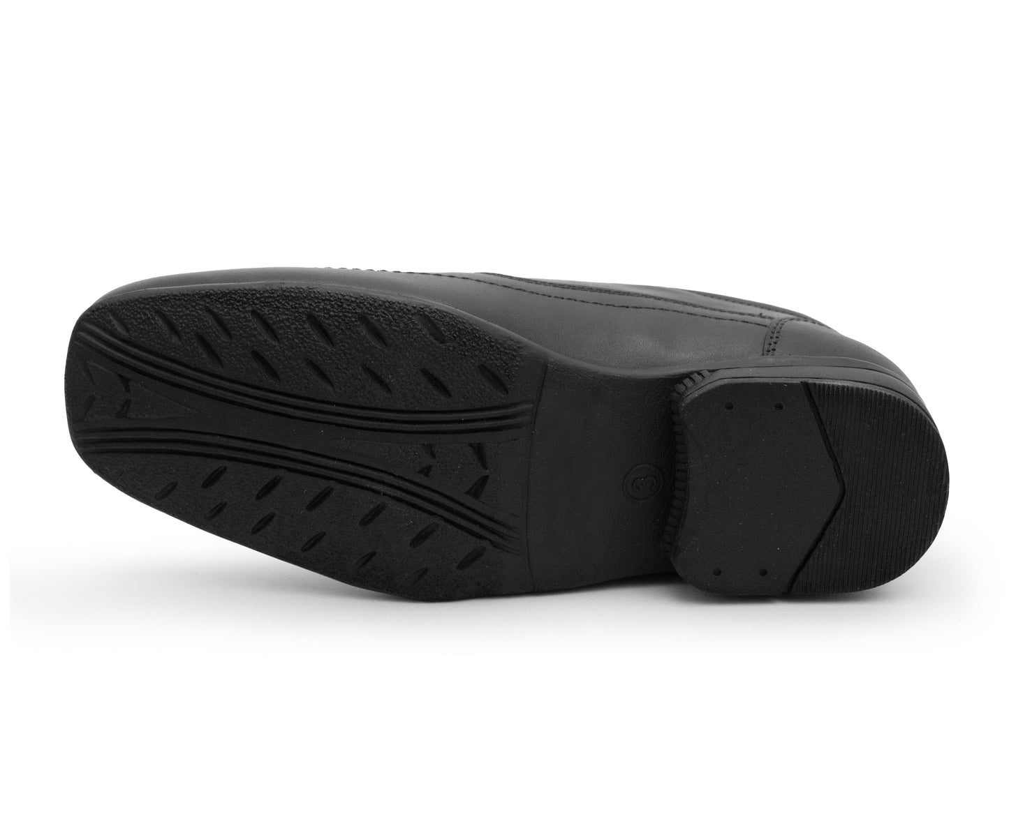 Boys Genuine Leather Slip On School Shoes Smart Black Formal Wedding Shoes