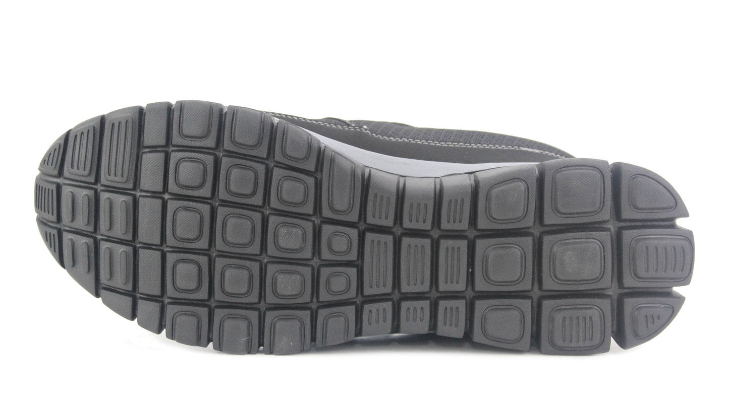 Unisex Super Lightweight Memory Foam Slip On Elasticated Breathable Black Mesh Casual Sneaker Pumps Trainers