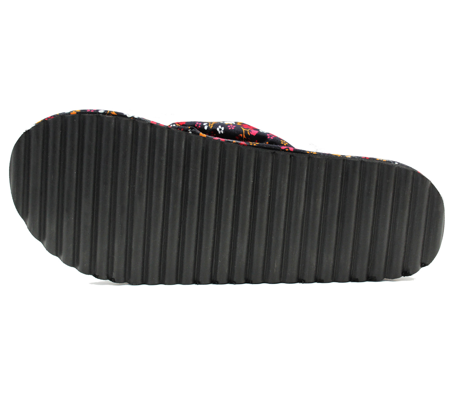 Girls Lightweight Floral Mule Sandals Slip On Sliders Summer Beach Flip Flops Ladies Flat Spa Pool Slides Black Red