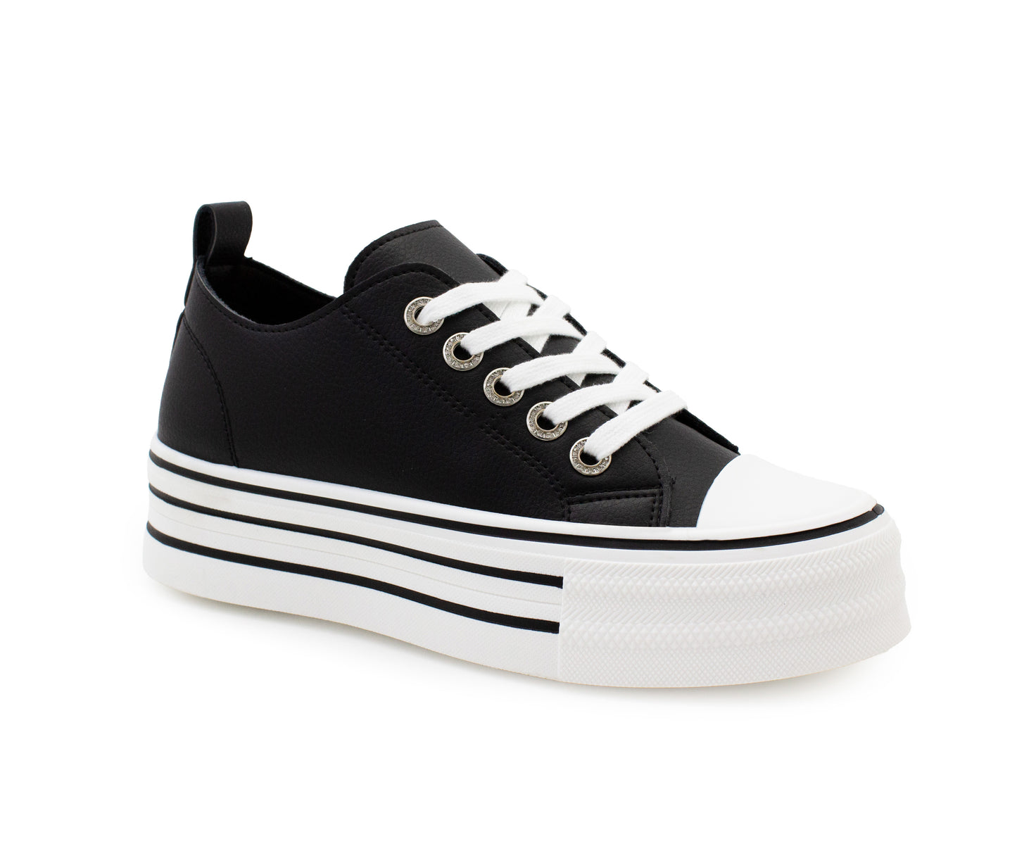 Womens Platform Canvas Trainers Lace Up Chunky Sole Baseball Sneakers Ladies Flat Low Top Fashion Trainer Pumps Black