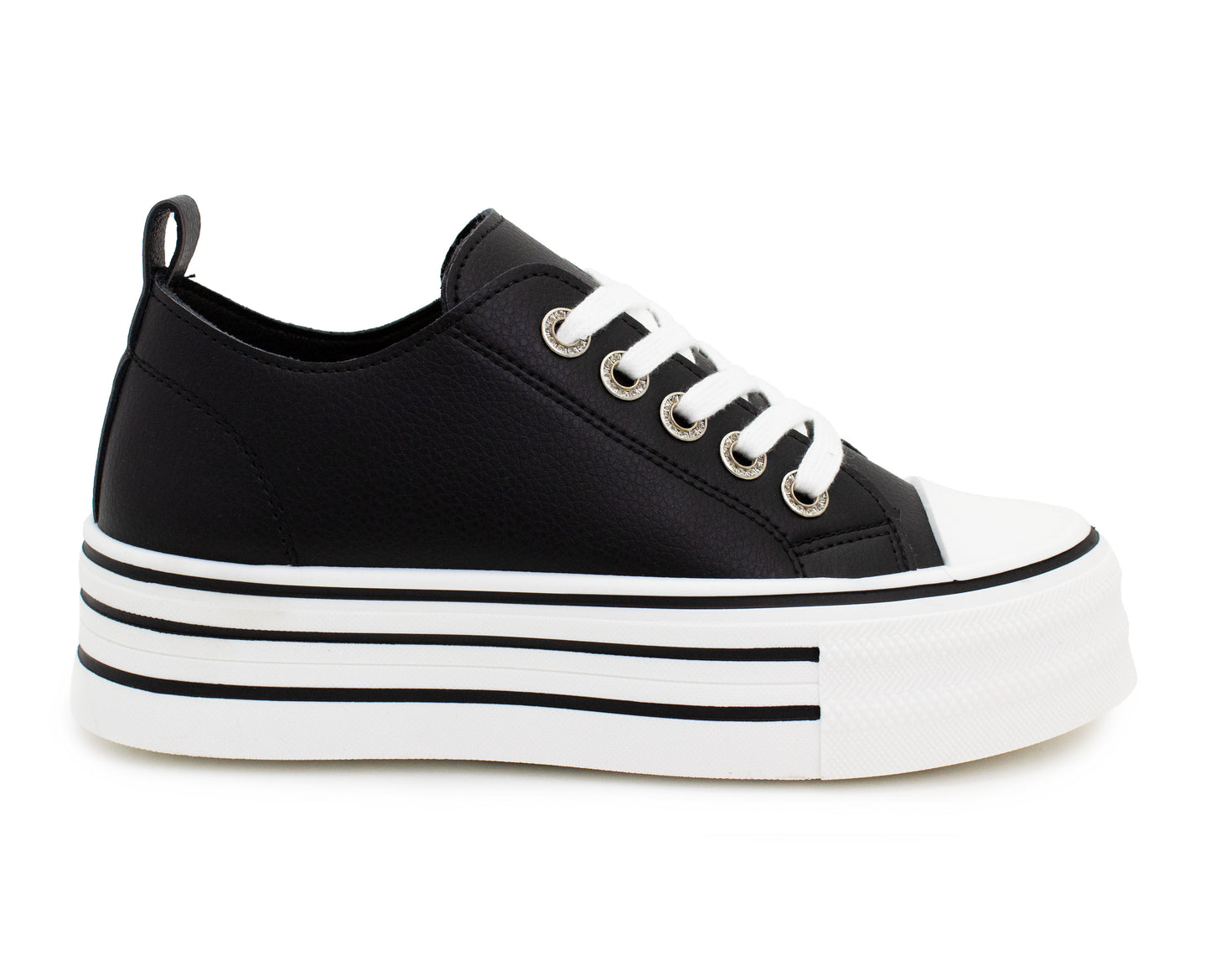 Womens Platform Canvas Trainers Lace Up Chunky Sole Baseball Sneakers Ladies Flat Low Top Fashion Trainer Pumps Black