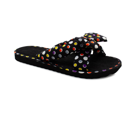 Girls Lightweight Polka Dot Mule Sandals Slip On Sliders Summer Beach Flip Flops Ladies Flat Spa Pool Slides