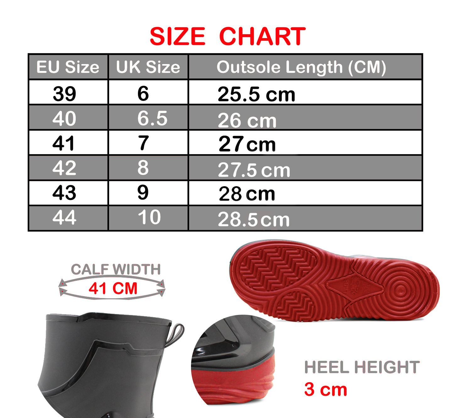 Mens Short Ankle Boot Black Red Wellies Waterproof Mid Calf Slip On Rain Boot Snow Farm Gardening Outdoor Festival Wellington Boots