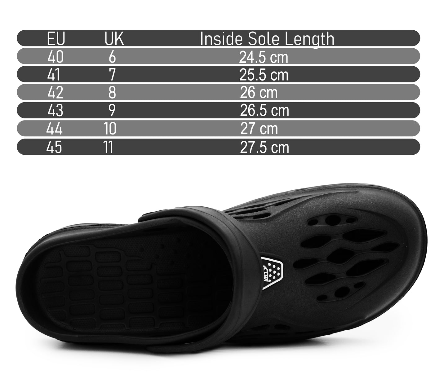 Mens Clogs Breathable Lightweight EVA Garden Sandals Slippers Hospital Clog Pool Shower Holiday Beach Mule Water Shoes Black