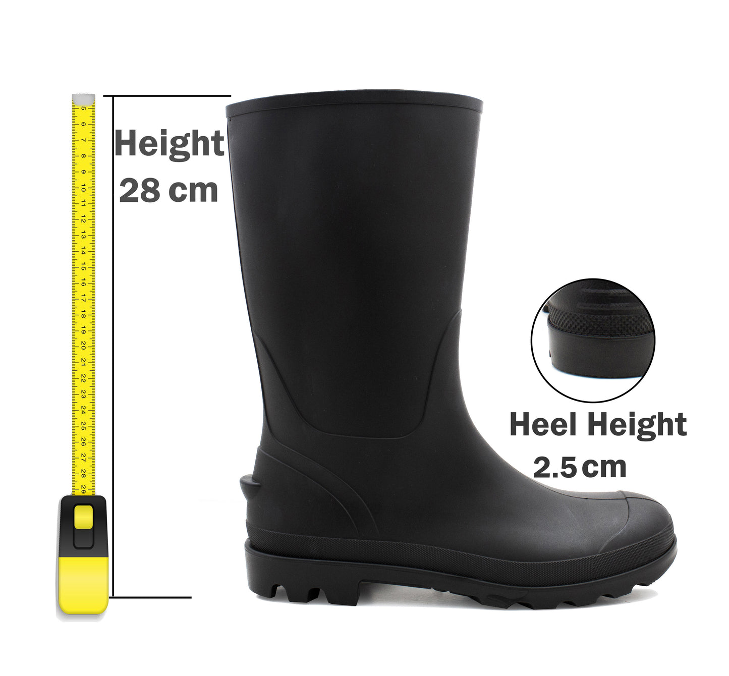 Womens Mid Calf Wellies Waterproof Wellington Boots Festival Rain Boot Snow Farm Gardening Ladies Outdoor Wellingtons