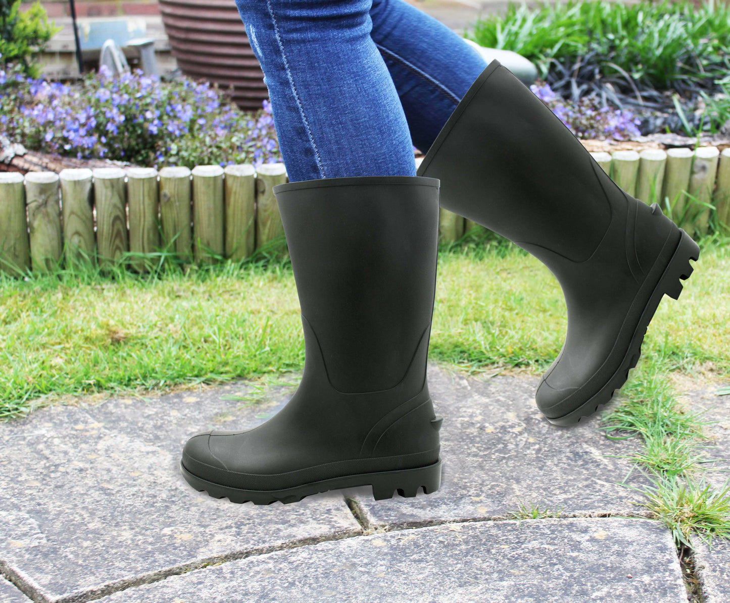 Womens Mid Calf Wellies Waterproof Wellington Boots Festival Rain Boot Snow Farm Gardening Ladies Outdoor Wellingtons