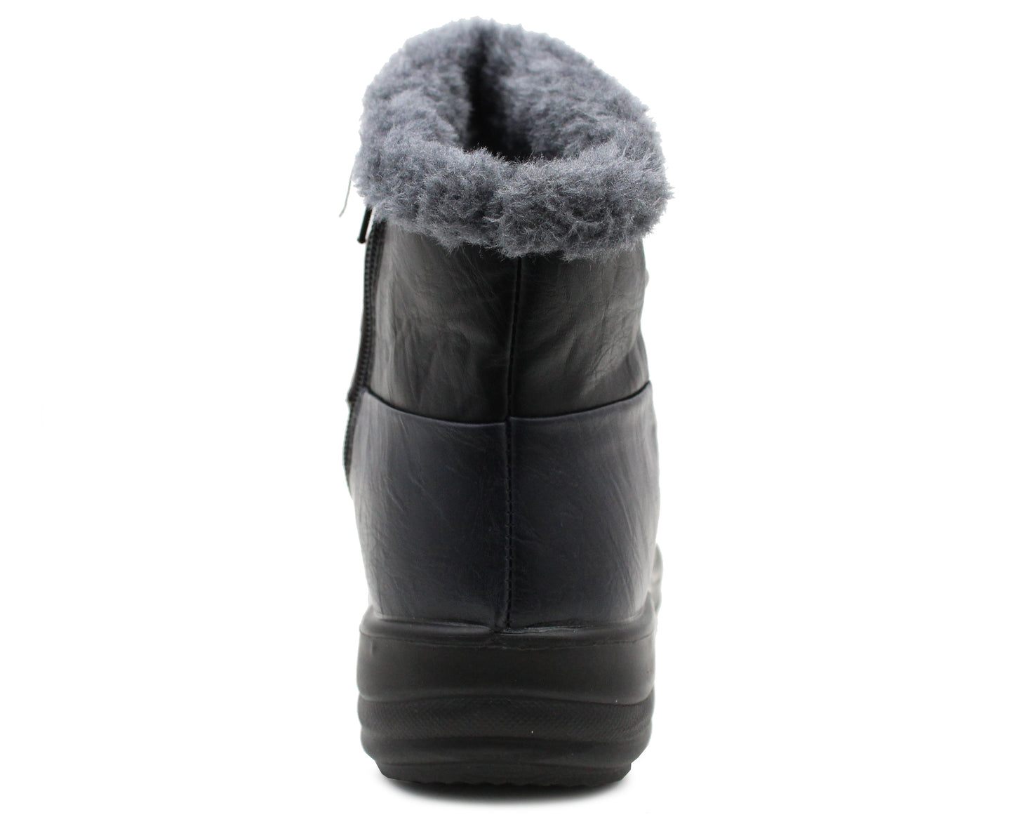 Womens Faux Fur Lined Winter Boots Ladies Warm Zip Up Casual Lightweight Ankle Boots