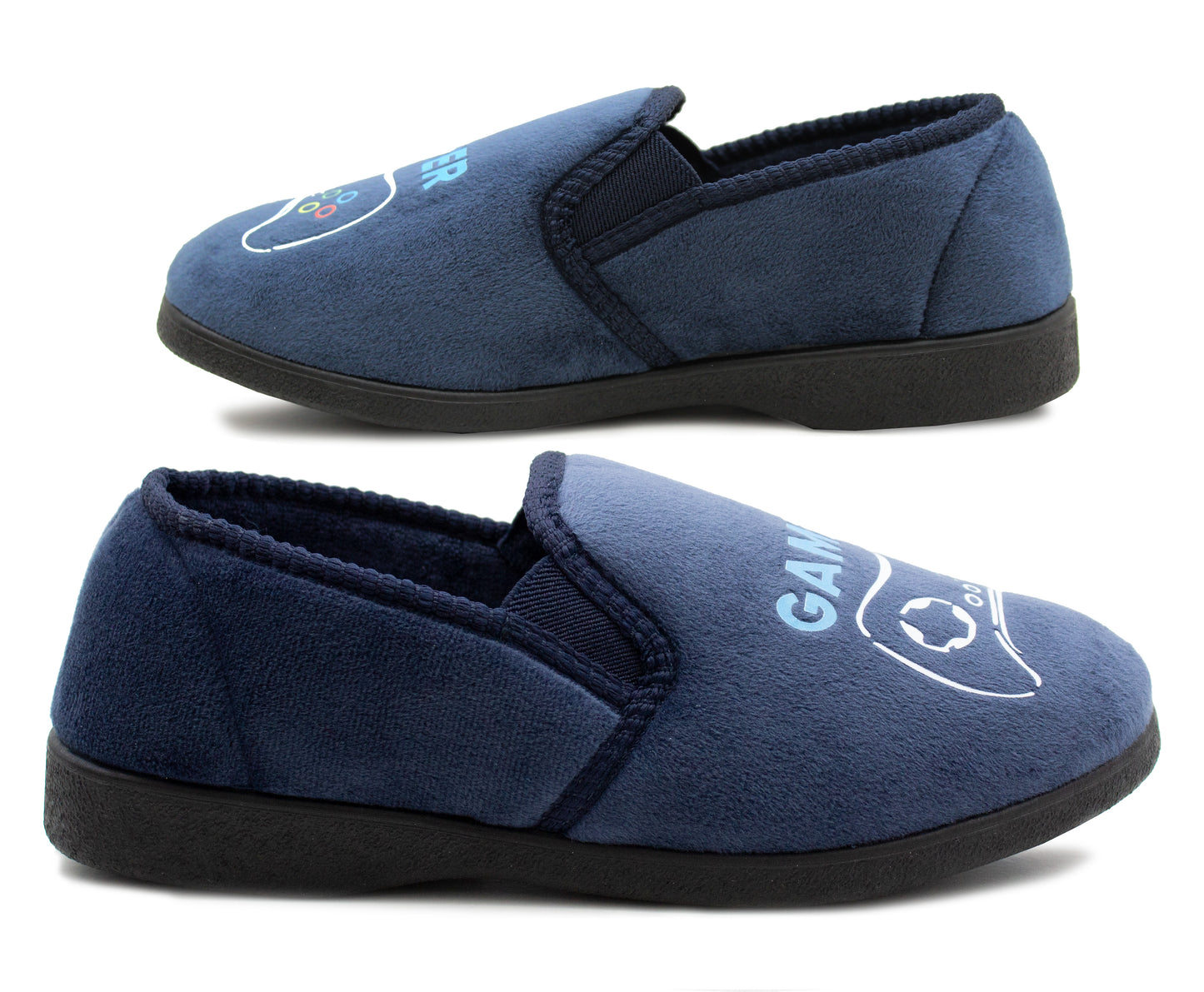 Boys Gaming Slippers Gamer Slip On Novelty Youth Kids Elastic House Shoes