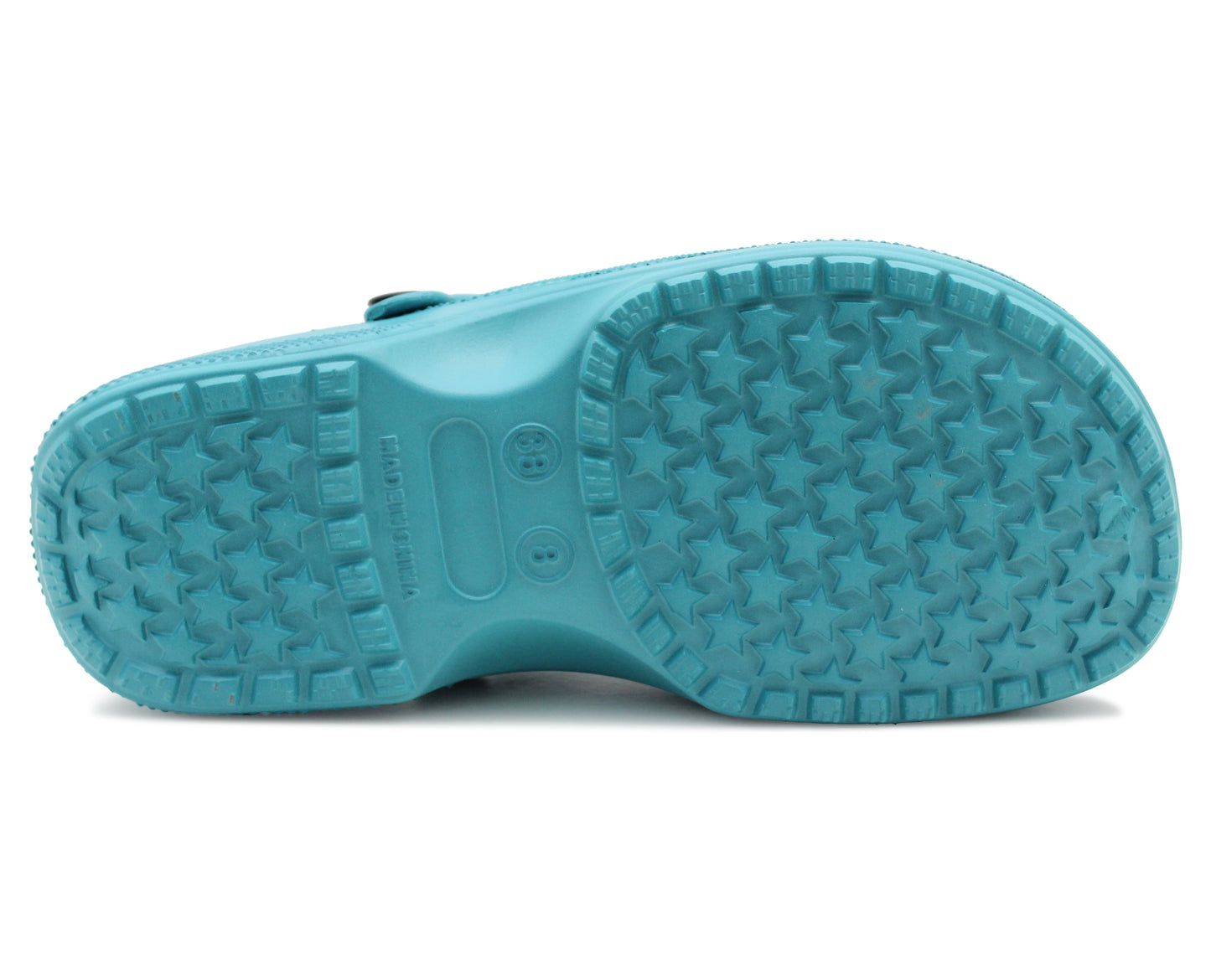 Womens Blue Lightweight Clogs EVA Slip On Garden Adjustable Strap Summer Beach Hospital Nurse Kitchen Chef Water Shoes Sandals