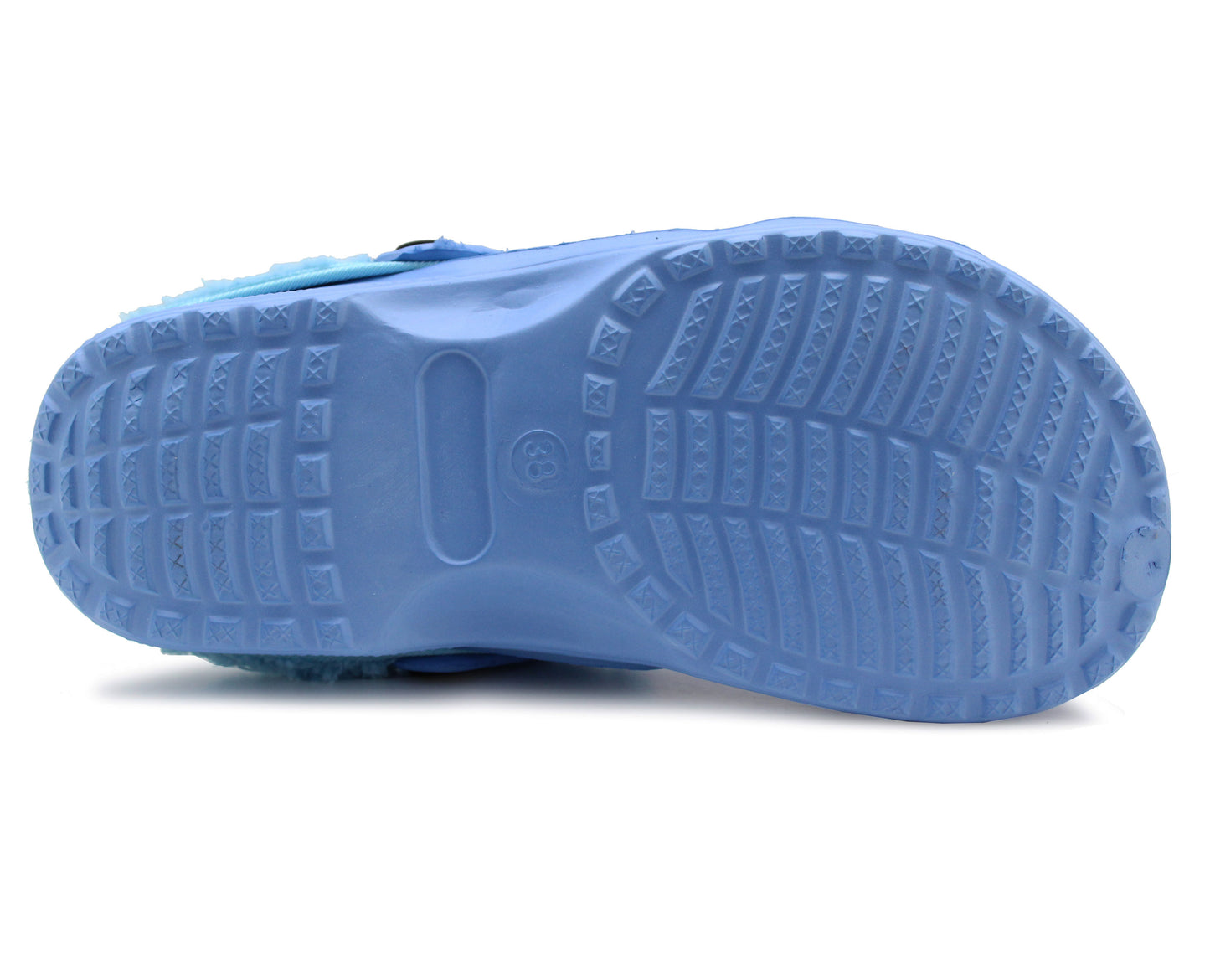 Mens Clogs Warm Fur Lined Thermal Blue Garden Clogs Slip On Lightweight EVA Slippers Indoor House Shoes Shower Sandals
