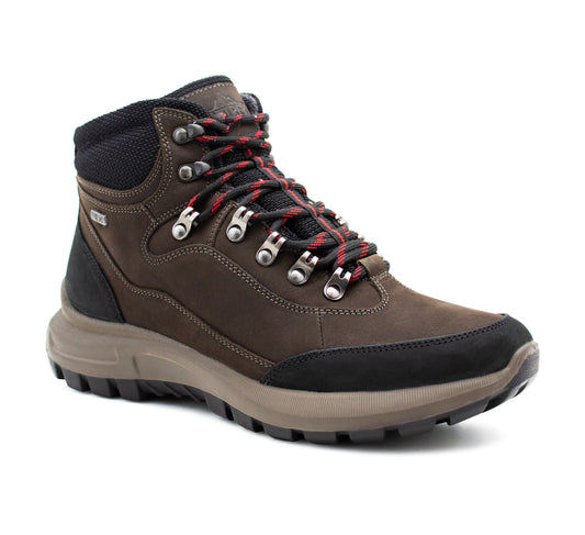 Mens Waterproof Hiking Boots Outdoor Trekking Trails Backpacking Lace Up Breathable Leather Padded Ankle Support Mountain Boots
